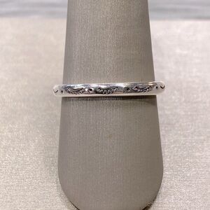 Vintage Sterling Signed Carlisle Jewelers Tribal Etched Band